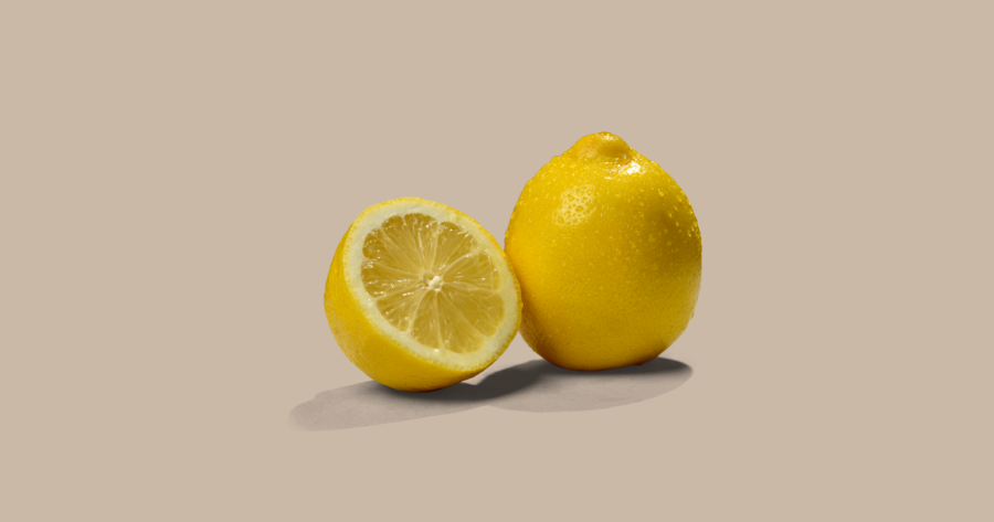 lemons against brown background